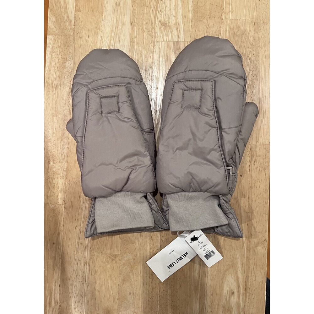 Helmut Lang Puffer Mittens Light Gray Warm